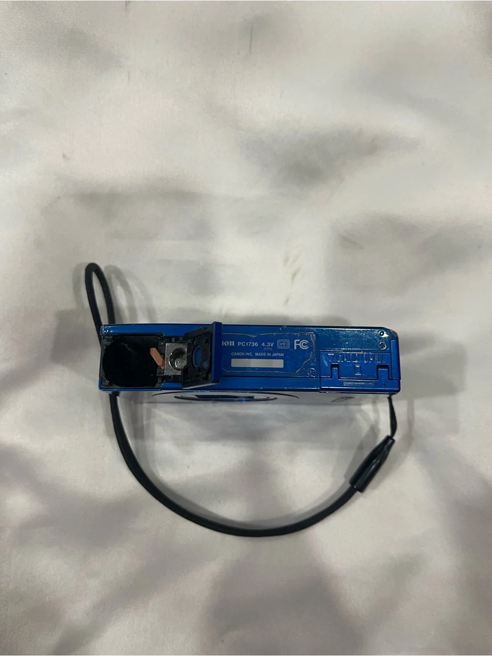 Canon Blue Compact Point-and-Shoot Camera with Wrist Strap